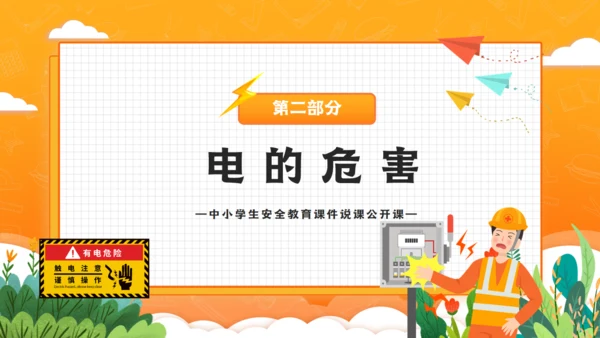 卡通风中小学生用电安全教育课件通用PPT模板