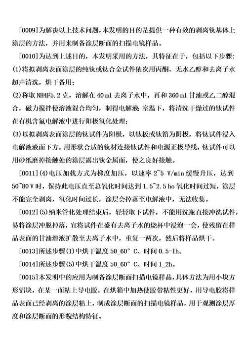 一种采用纳米管化处理法剥离钛表面涂层的方法及应用的制作方法