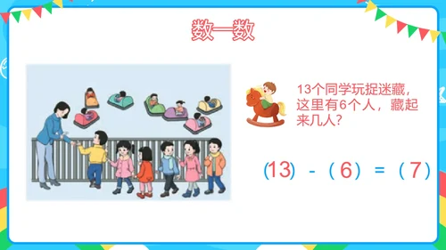 人教版一年级第八单元20以内的退位减法PPT模板