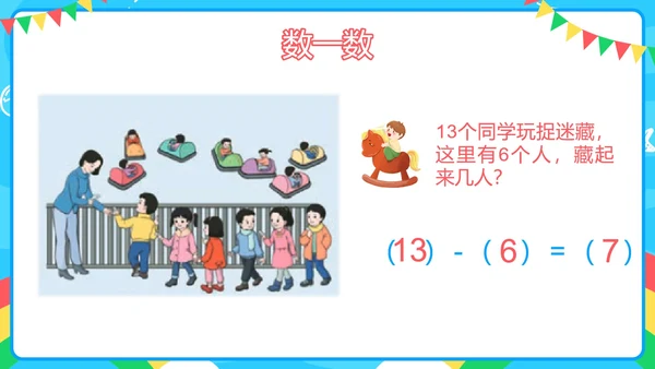 人教版一年级第八单元20以内的退位减法PPT模板