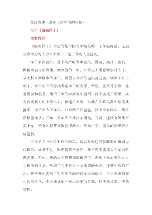 初中语文7—9年级上下册名著必考考点整理.docx