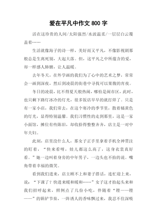 爱在平凡中作文800字.docx