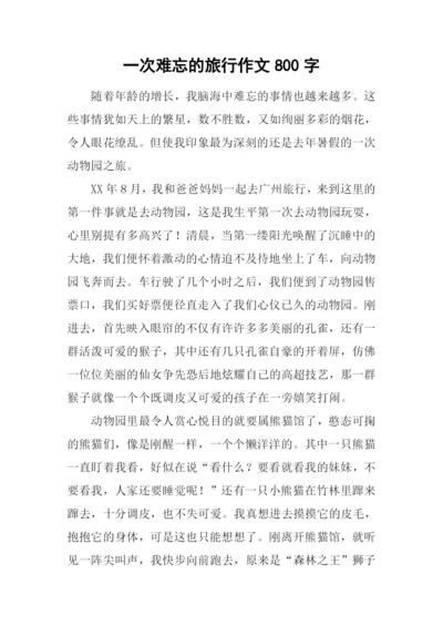 一次难忘的旅行作文800字.docx