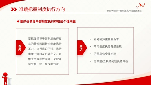 红色简约党建党课新时代领导干部制度执行力提升策略课件PPT