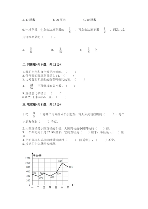 六年级上册数学期末测试卷附完整答案【名校卷】.docx