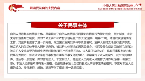中国首部民法典解读PPT模板