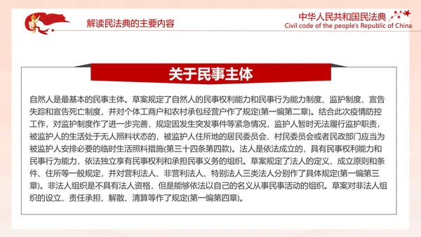 中国首部民法典解读PPT模板