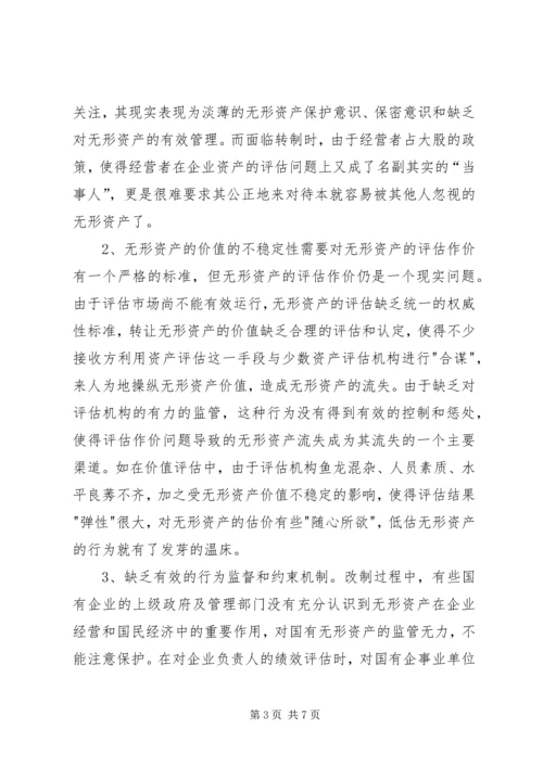 国有企业无形资产流失状况调研报告.docx