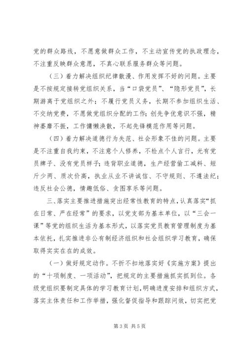 全区非公有制经济组织和社会组织两学一做”学习教育指导意见.docx