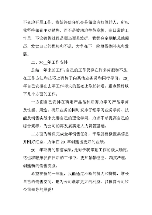 销售人员的年终工作总结参考10篇
