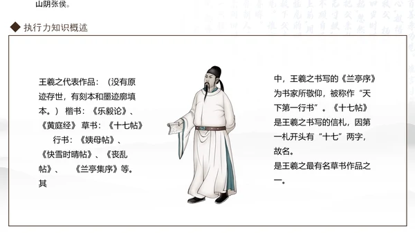 王羲之书法作品动态PPT模板