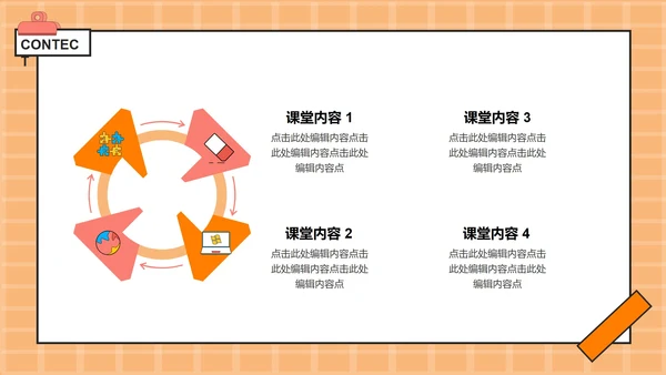 橙色卡通教育教学模板PPT模板