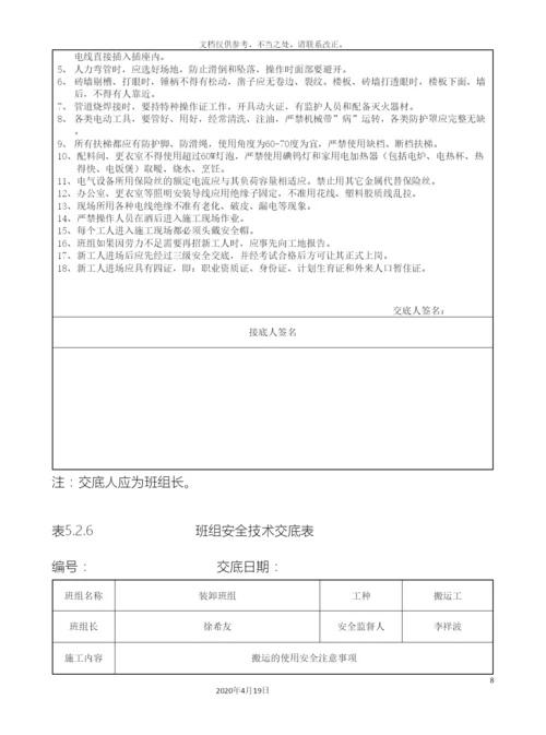 班组安全技术交底表.docx