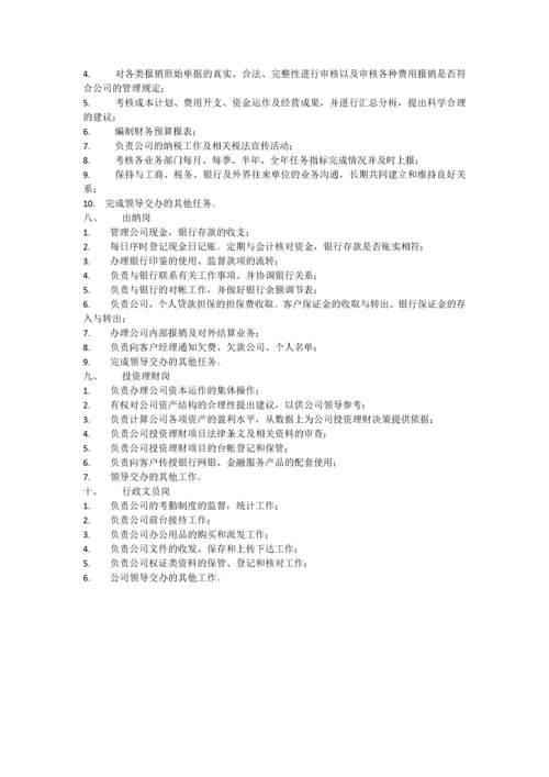 投资担保有限公司岗位职责.docx