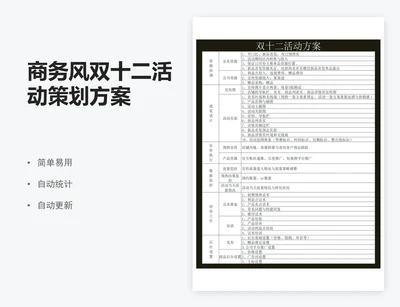 商务风双十二活动策划方案