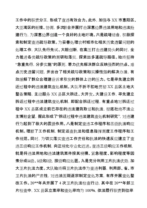 土地监察大队年度依法行政工作总结