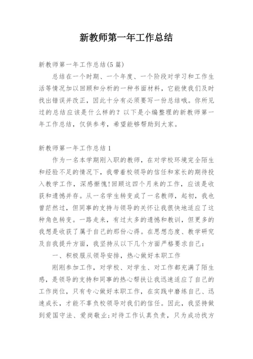 新教师第一年工作总结.docx