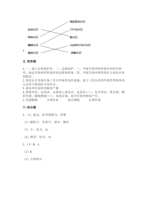 教科版六年级下册科学期末测试卷一套.docx