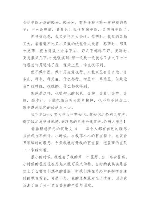 青春理想梦想的议论文.docx