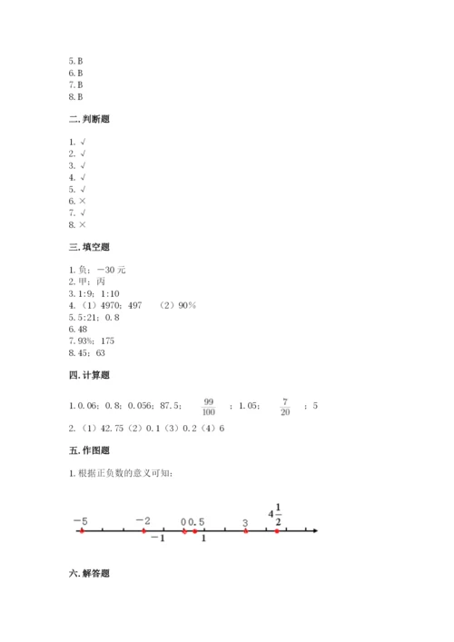 人教版六年级下册数学期末测试卷精编答案.docx