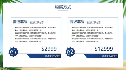 高级立体夏季产品介绍手册PPT模板