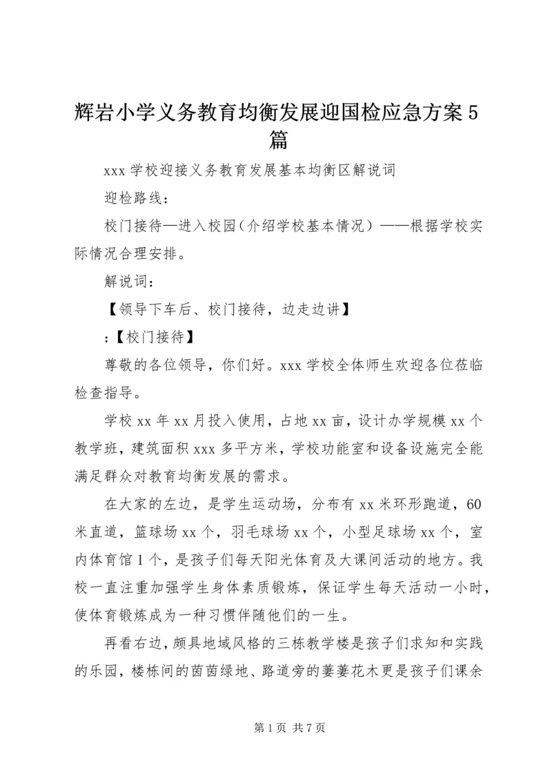 辉岩小学义务教育均衡发展迎国检应急方案5篇 (3).docx