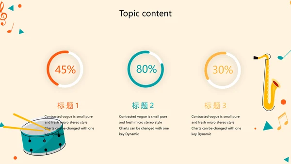 卡通创意儿童音乐主题动态PPT模板