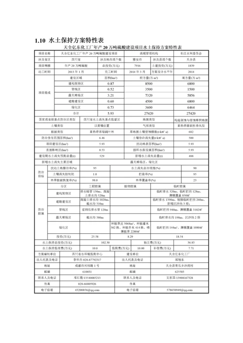 硫酸建设项目水土保持方案报告书.docx