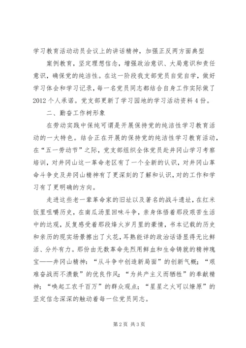 保持党的纯洁性学习阶段总结.docx