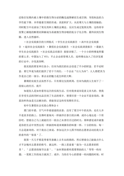 初中生暑假社会实践心得体会8篇.docx