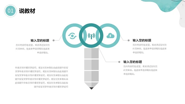 绿色清新简约流体形状曲线教师说课通用模版PPT