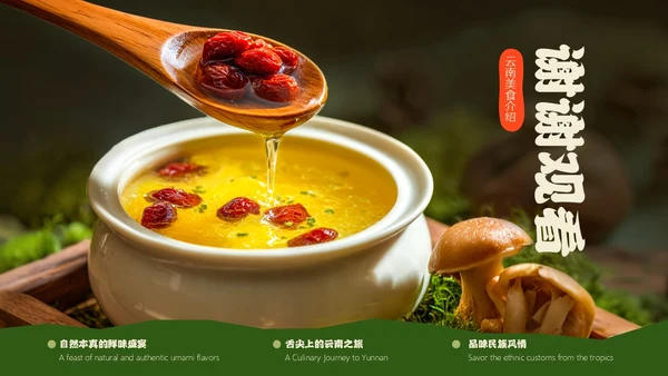 绿色餐饮中国美食云南美食介绍PPT模板