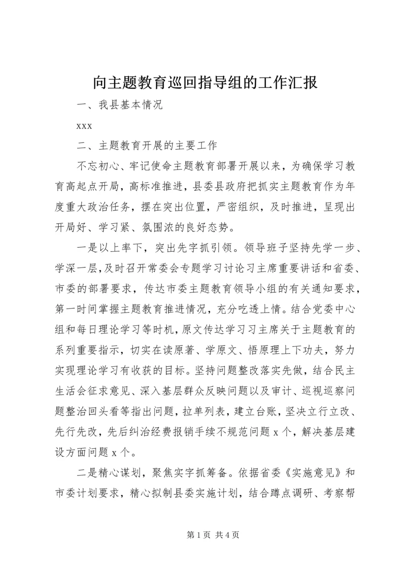 向主题教育巡回指导组的工作汇报.docx