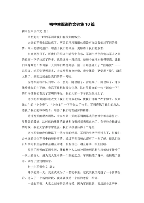 初中生军训作文锦集10篇.docx