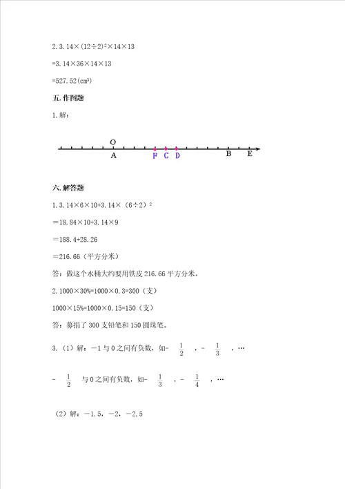 小学六年级下册数学 期末测试卷精品典型题