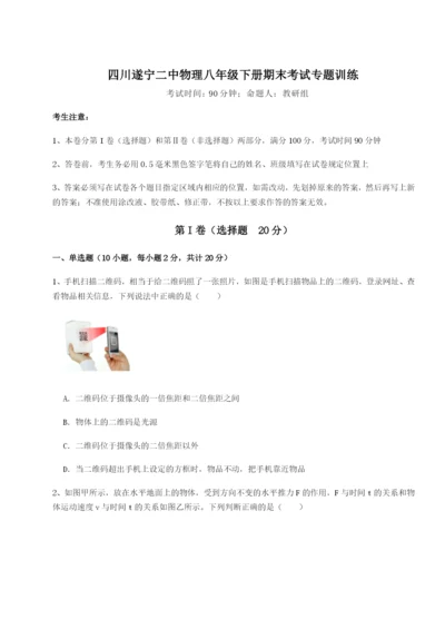 强化训练四川遂宁二中物理八年级下册期末考试专题训练试题.docx