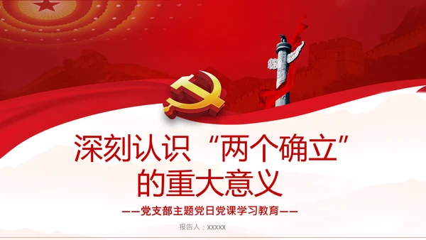 两个确立的决定意义党支部党课PPT课件