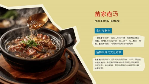 红色创意中国美食贵州凯里地方特色美食介绍PPT模板