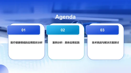 蓝色科技风AI在医疗健康领域的应用PPT模板