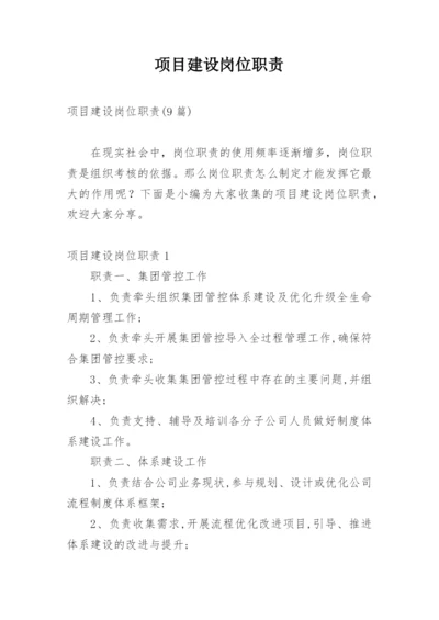 项目建设岗位职责.docx