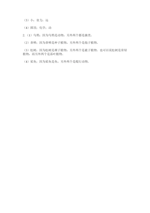 教科版科学六年级下册期末测试卷及答案【最新】.docx