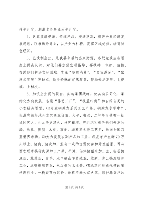 关于XX县非公有制经济的调查 (2).docx