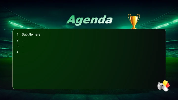 绿色商务风足球比赛方案PPT主题