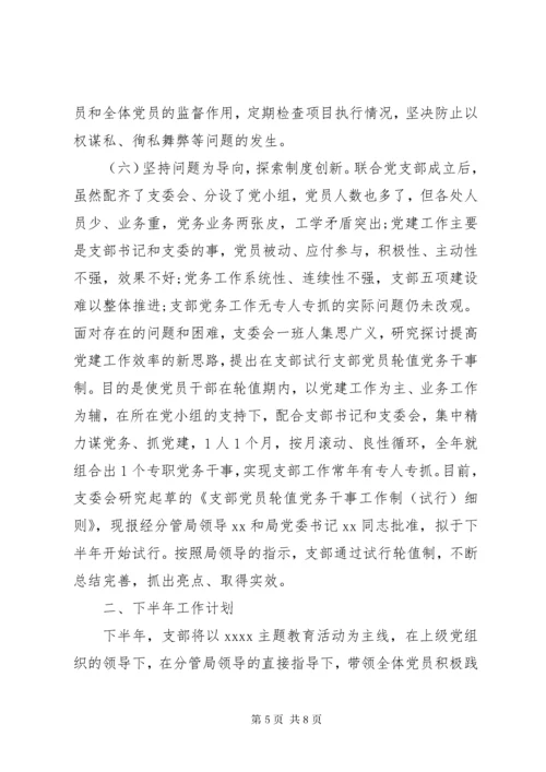 党支部某年上半年工作总结及下半年工作计划.docx