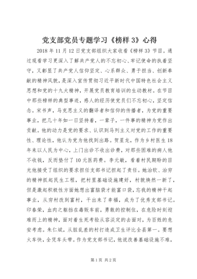 党支部党员专题学习《榜样3》心得.docx