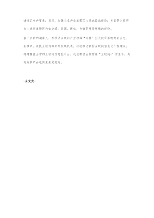 互联网+背景下湖南省农产品电商的问题和对策.docx