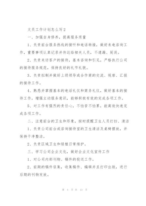 文员工作计划怎么写5篇.docx