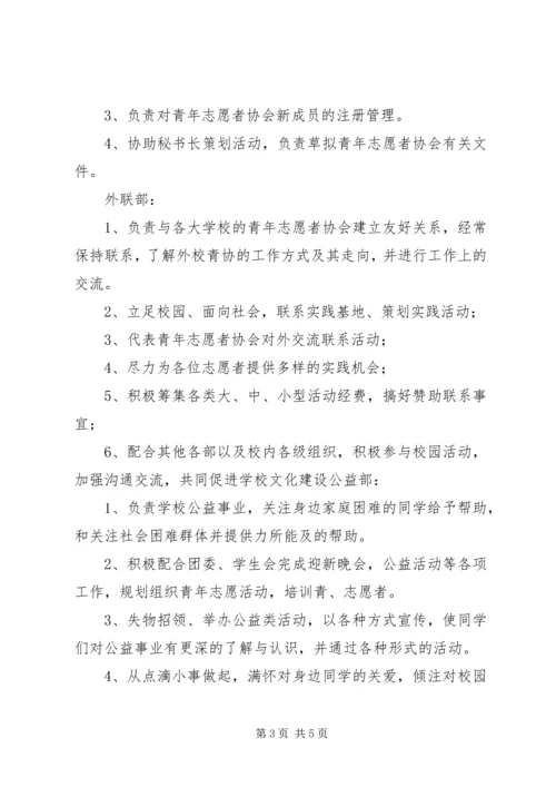 志愿者协会组织机构安排.docx