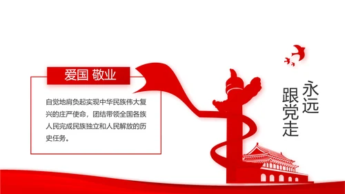 红色党支部年终工作总结述职报告PPT
