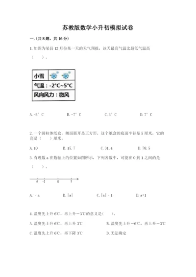 苏教版数学小升初模拟试卷及参考答案（实用）.docx